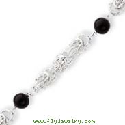 Sterling Silver Polished Onyx Toggle Bracelet