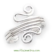 Sterling Silver Polished Scroll Toe Ring