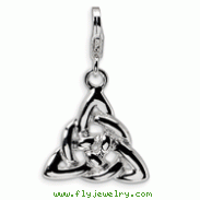 Sterling Silver Polished Trinity Knot With Lobster Clasp Charm
