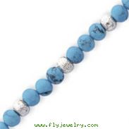 Sterling Silver Polished Turquoise Beaded Bracelet