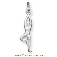 Sterling Silver Polished Yoga Charm