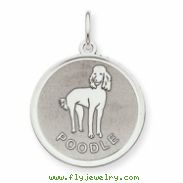 Sterling Silver Poodle Disc Charm