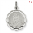 Sterling Silver Praying Hands Disc Charm