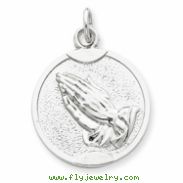 Sterling Silver Praying Hands Medal