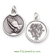 Sterling Silver Praying Hands Medal