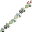 Sterling Silver Prehnite, Amazonite, Aventurine, Silver Bead Bracelet