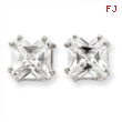 Sterling Silver Princess CZ Stud Earrings