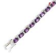 Sterling Silver Purple & Clear CZ Bracelet