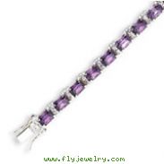 Sterling Silver Purple & Clear CZ Bracelet