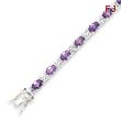 Sterling Silver Purple & Clear CZ Bracelet