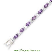 Sterling Silver Purple & Clear CZ Bracelet