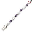 Sterling Silver Purple & Clear CZ Bracelet