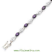 Sterling Silver Purple & Clear CZ Bracelet