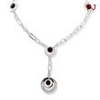 Sterling Silver Purple Crystal Fancy Link Necklace
