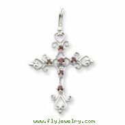 Sterling Silver Purple CZ Cross Charm