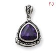 Sterling Silver Purple CZ Pendant