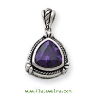 Sterling Silver Purple CZ Pendant