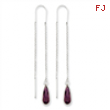 Sterling Silver Purple CZ Teardrop Threader Earrings