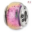 Sterling Silver Purple Dichroic Glass Bead