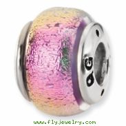 Sterling Silver Purple Dichroic Glass Bead