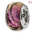 Sterling Silver Purple Dichroic Glass Bead