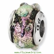 Sterling Silver Purple Dichroic Glass Bead