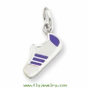 Sterling Silver Purple Enameled Sneaker Charm