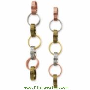 Sterling Silver Quad Colored Circle Dangle Earrings