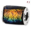 Sterling Silver Rainbow Dichroic Glass Barrel Bead