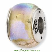 Sterling Silver Rainbow Dichroic Glass Bead