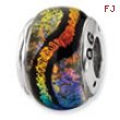 Sterling Silver Rainbow Dichroic Glass Bead