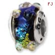 Sterling Silver Rainbow Dichroic Glass Bead