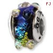 Sterling Silver Rainbow Dichroic Glass Bead