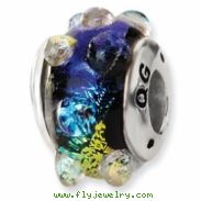 Sterling Silver Rainbow Dichroic Glass Bead