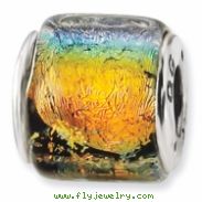 Sterling Silver Rainbow Dichroic Glass Bead