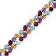 Sterling Silver Rainbow Semi-Precious Bracelet