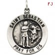 Sterling Silver Rd St. Sebastian Pend Medal
