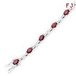 Sterling Silver Red & Clear CZ Bracelet