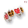 Sterling Silver Red & Orange Enameled Ladybug Toe Ring