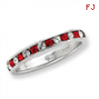 Sterling Silver Red & White CZ Eternity Band ring