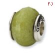 Sterling Silver Reflections Apple Green Quartz Stone Bead