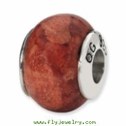 Sterling Silver Reflections Bamboo Coral Stone Bead