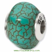 Sterling Silver Reflections Blue Magnasite Stone Bead