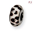 Sterling Silver Reflections Brown Floral Murano Glass Bead