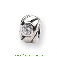 Sterling Silver Reflections Cubic Zirconia Bead