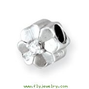 Sterling Silver Reflections Cubic Zirconia Clover Bead