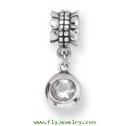 Sterling Silver Reflections Cubic Zirconia Round Dangle Bead