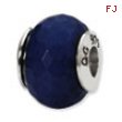 Sterling Silver Reflections Dark Blue Quartz Stone Bead