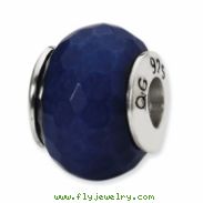 Sterling Silver Reflections Dark Blue Quartz Stone Bead