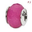 Sterling Silver Reflections Fuschia Quartz Stone Bead